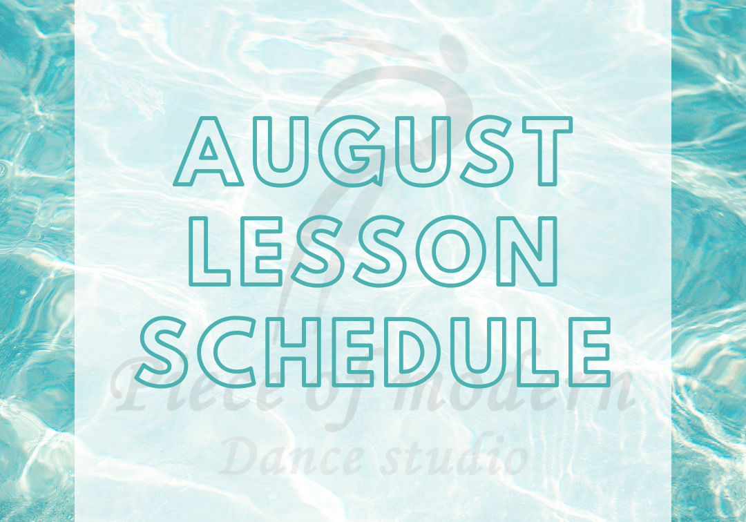 AUGUST LESSON SCHEDULE