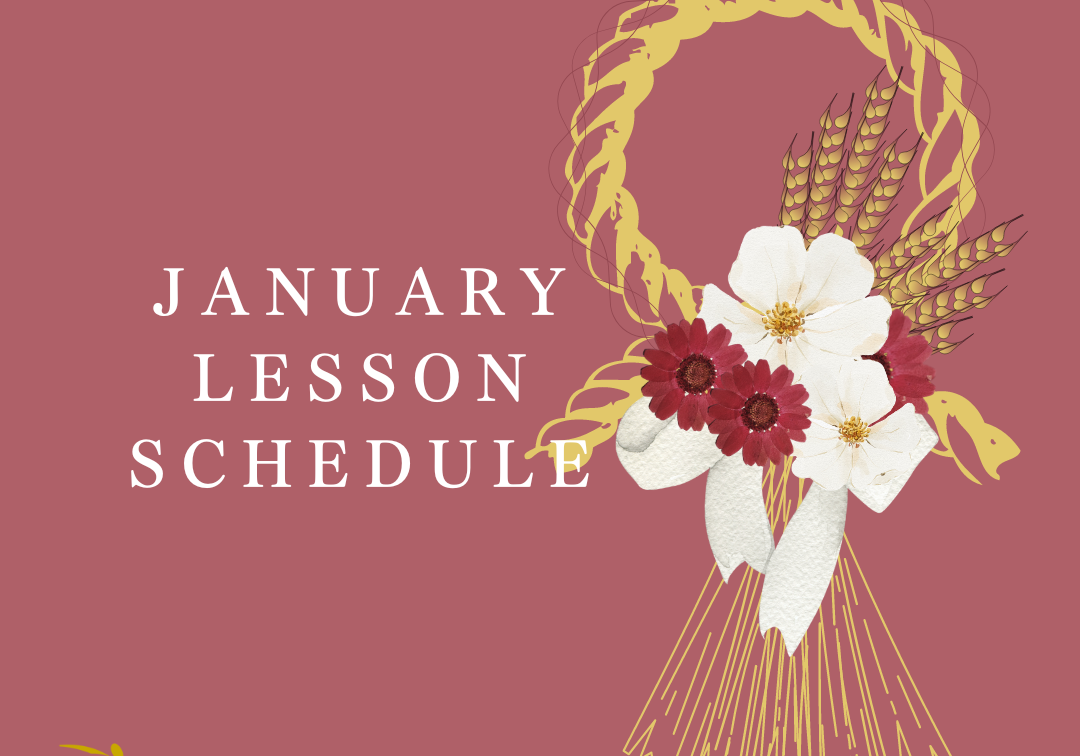 JANUARY LESSON SCHEDULE