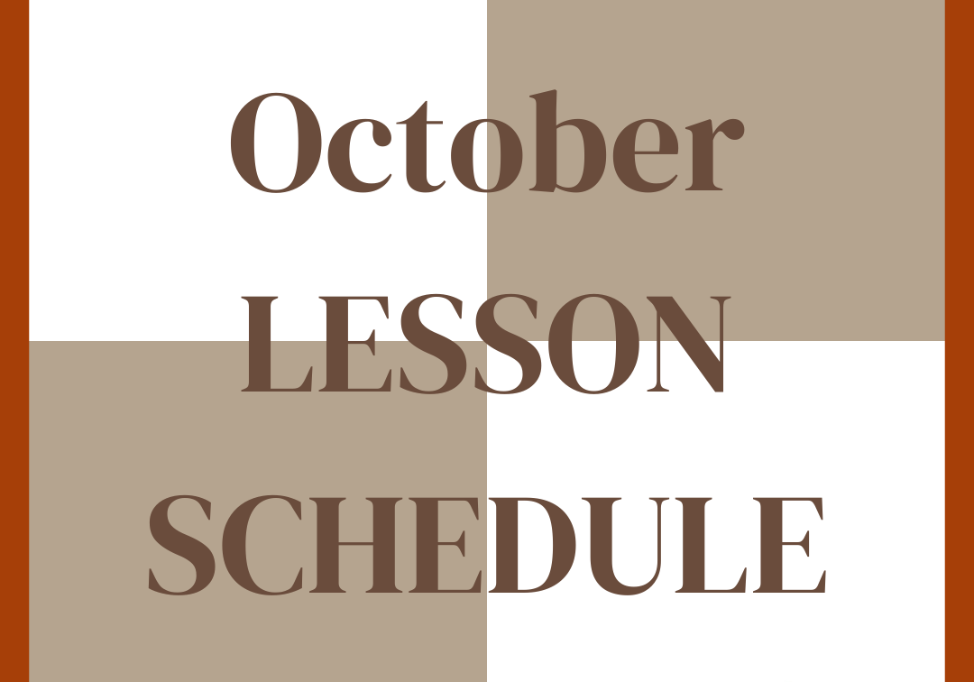 October LESSON SCHEDULE